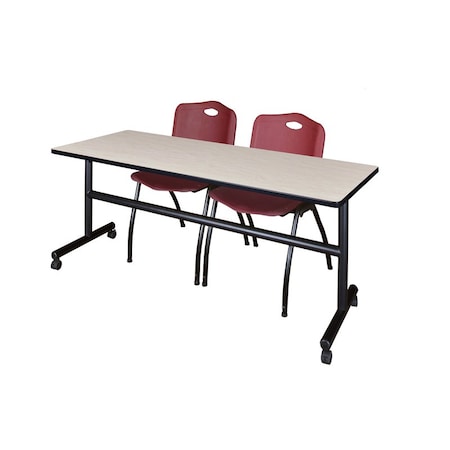 Kobe Rectangle Tables > Nesting Tables > Kobe Flip Top Table & Chair Sets, 72 W, 24 L, 29 H, Maple MKFT7224PL47BY